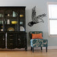 Flying eagle vinyl wall decal, black silhouette with wings spread