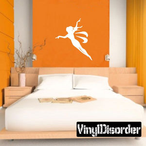 White flying fairy silhouette wall decal