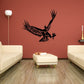 Flying fighting eagle wall decal, black bird silhouette