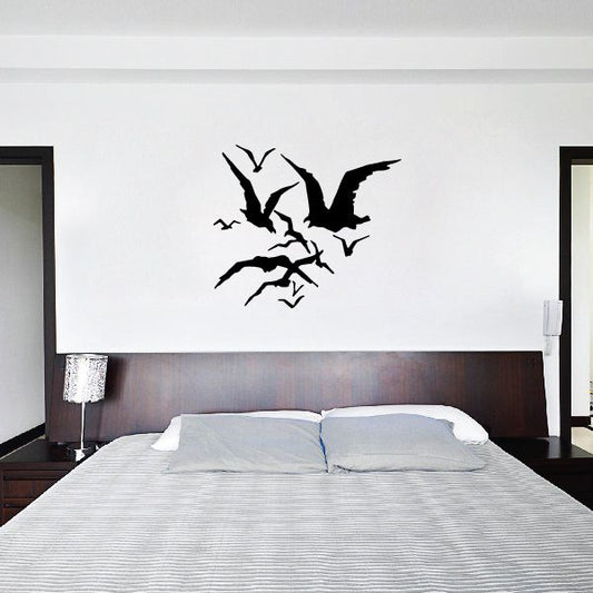 Image of Flying Flock of Shore Birds Decal