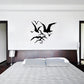 Shore birds wall decal showing a flock of flying black bird silhouettes
