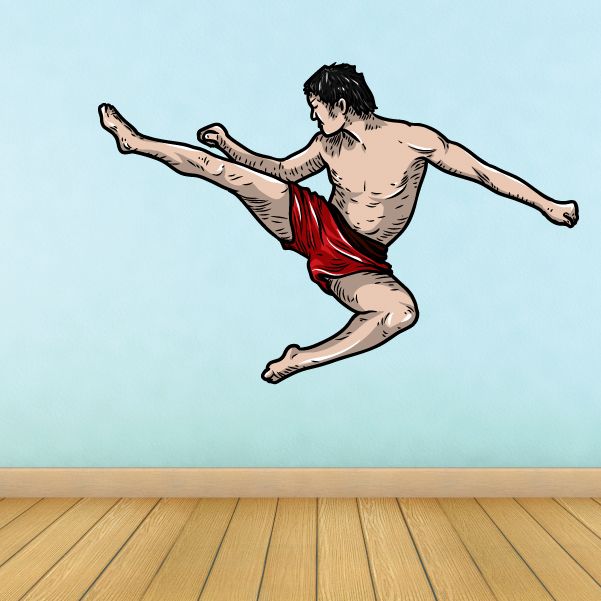 Image of Flying High Kick Kung Fu Sticker 