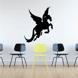 Black flying pegasus vinyl decal silhouette