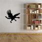 Flying roc bird wall decal, black silhouette of a bird with wings spread