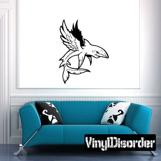 Image of Flying Shark with Wings Decal