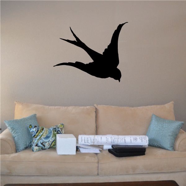 Image of Flying Swallow Silhouette Decal