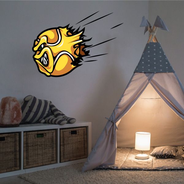 Image of Flying Tennis Ball Wall Decal - Vinyl Car Sticker - Uscolor002