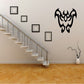Black tribal flying bat wall decal
