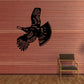 Flying turkey decal with bold black silhouette, mid-flight wing spread