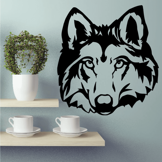 Image of Focused Looking Wolf Head Decal