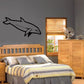 Swimming dolphin wall decal, black silhouette