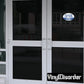 Vinyl sticker: blue “FOLLOW US ON Google” text