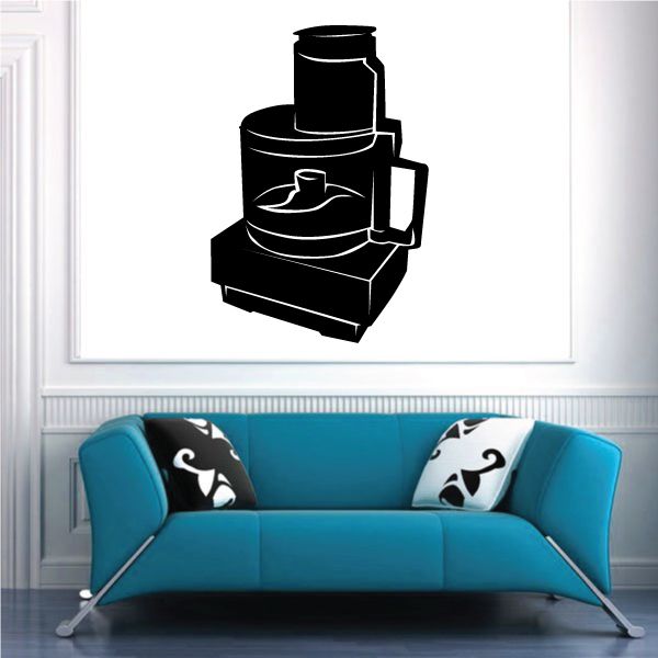 Black food processor silhouette wall decal