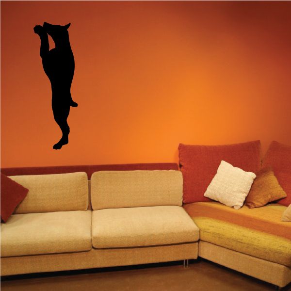 Doberman pinscher decal, black dog silhouette standing on a surface