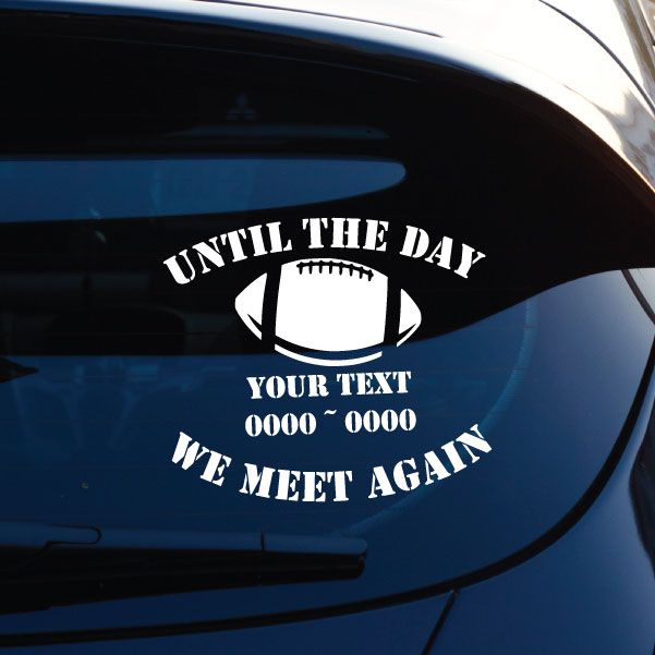 Image of Football Ball Custom In Loving Memory Decal