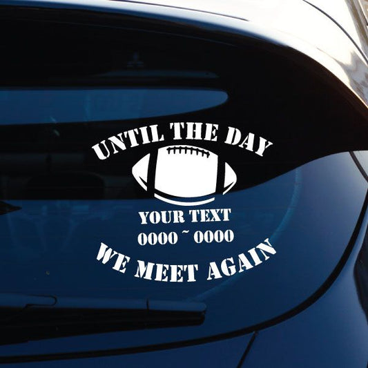 Image of Football Ball Custom In Loving Memory Decal