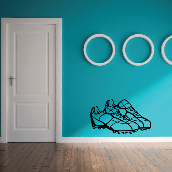 Image of Football Cleats Wall Decal - Vinyl Decal - Car Decal - CDS041