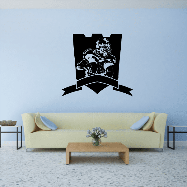 Image of Football Crest Shield Wall Decal - Vinyl Decal - Car Decal - CDS137