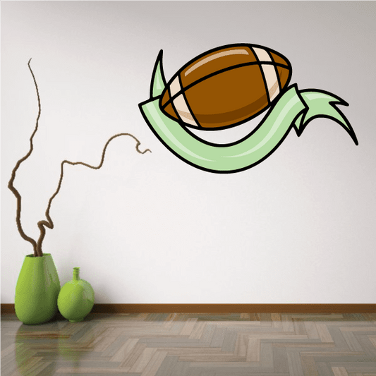 Image of Football Crest Shield Wall Decal - Vinyl Sticker - Car Sticker - Die Cut Sticker - CDSCOLOR067