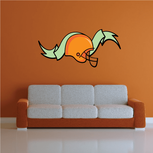 Image of Football Crest Shield Wall Decal - Vinyl Sticker - Car Sticker - Die Cut Sticker - CDSCOLOR070