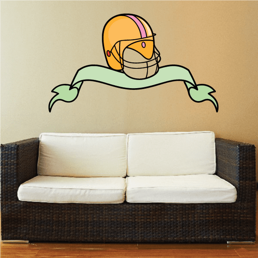Image of Football Crest Shield Wall Decal - Vinyl Sticker - Car Sticker - Die Cut Sticker - CDSCOLOR071