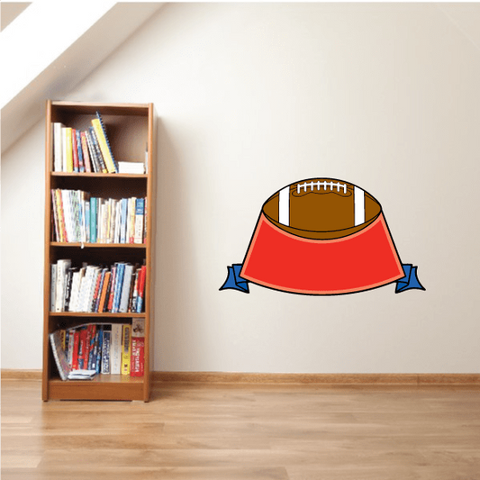 Image of Football Crest Shield Wall Decal - Vinyl Sticker - Car Sticker - Die Cut Sticker - CDSCOLOR072