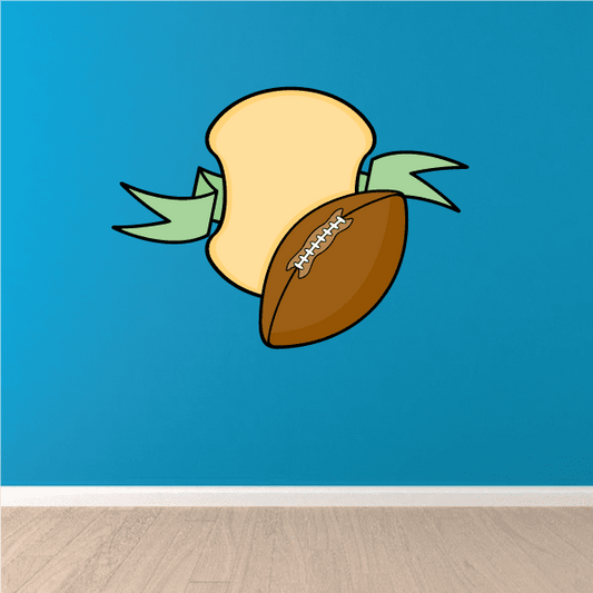 Image of Football Crest Shield Wall Decal - Vinyl Sticker - Car Sticker - Die Cut Sticker - CDSCOLOR073