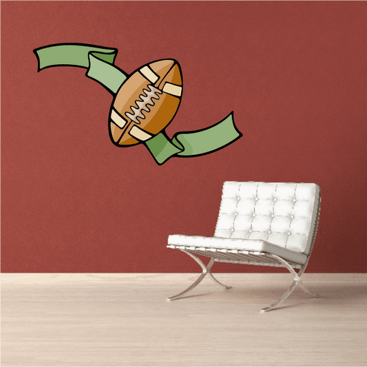 Image of Football Crest Shield Wall Decal - Vinyl Sticker - Car Sticker - Die Cut Sticker - CDSCOLOR075