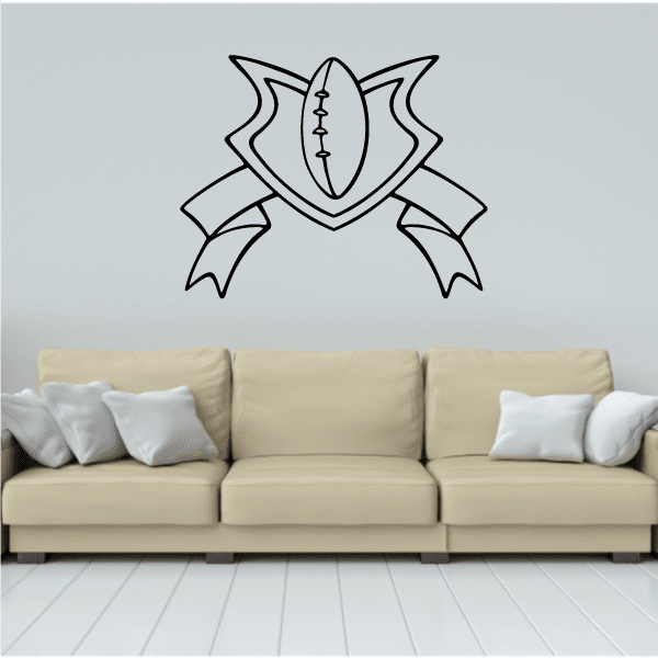 Image of Football Crest Wall Decal - Vinyl Decal - Car Decal - CDS165