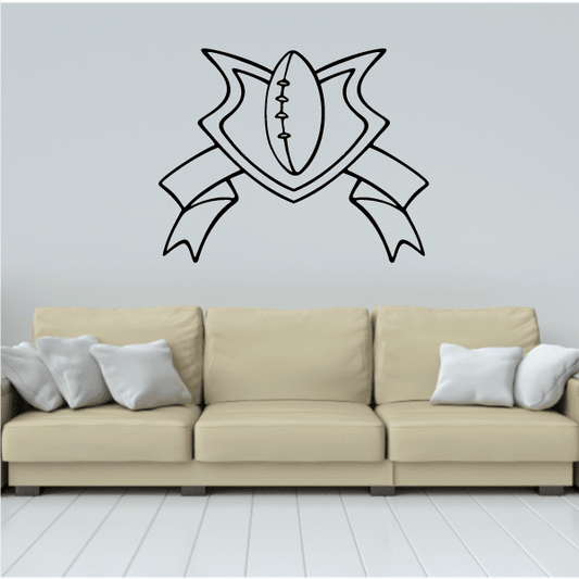 Image of Football Crest Wall Decal - Vinyl Decal - Car Decal - CDS165