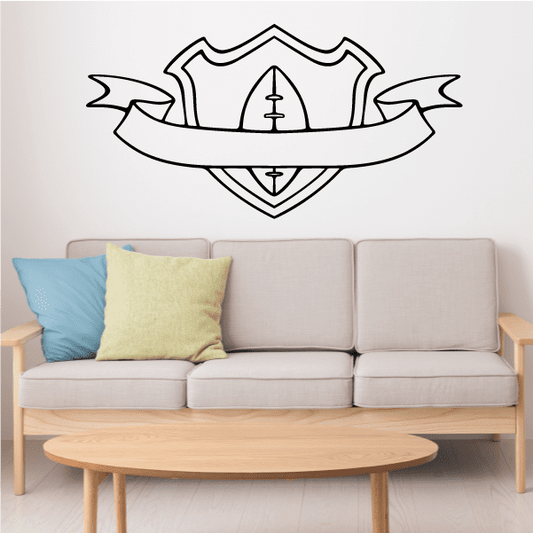 Image of Football Crest Wall Decal - Vinyl Decal - Car Decal - CDS167