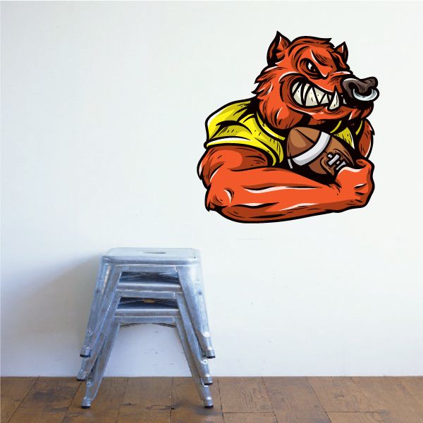 Image of Football Mascot Wall Decal - Vinyl Car Sticker - Uscolor008