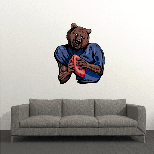 Image of Football Mascot Wall Decal - Vinyl Sticker - Car Sticker - Die Cut Sticker - CDSCOLOR007