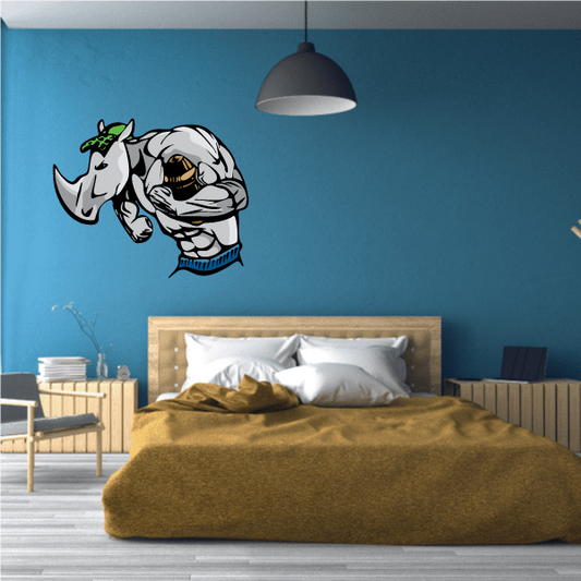 Image of Football Mascot Wall Decal - Vinyl Sticker - Car Sticker - Die Cut Sticker - CDSCOLOR010