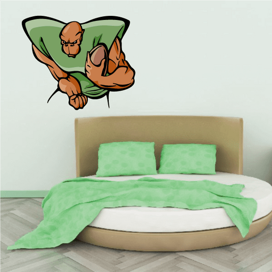 Image of Football Mascot Wall Decal - Vinyl Sticker - Car Sticker - Die Cut Sticker - CDSCOLOR011