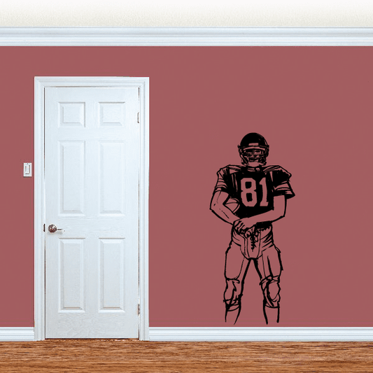 Image of Football Player Number 81 Decal