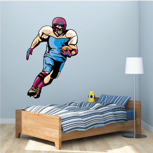 Image of Football Player Wall Decal - Vinyl Sticker - Car Sticker - Die Cut Sticker - CDSCOLOR001