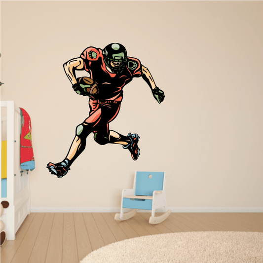 Image of Football Player Wall Decal - Vinyl Sticker - Car Sticker - Die Cut Sticker - CDSCOLOR002