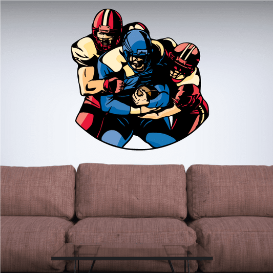 Image of Football Player Wall Decal - Vinyl Sticker - Car Sticker - Die Cut Sticker - CDSCOLOR003
