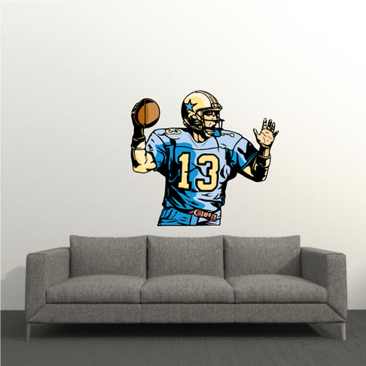 Image of Football Player Wall Decal - Vinyl Sticker - Car Sticker - Die Cut Sticker - CDSCOLOR004