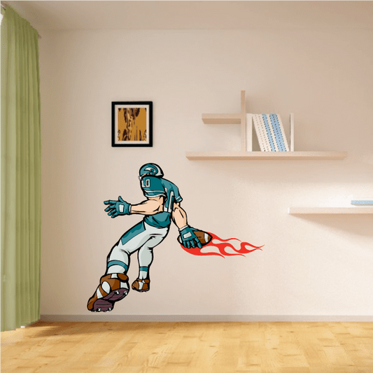 Image of Football Player Wall Decal - Vinyl Sticker - Car Sticker - Die Cut Sticker - CDSCOLOR025