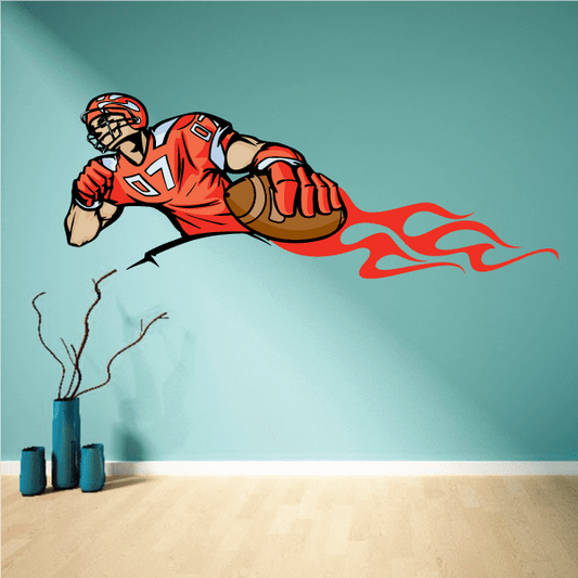 Image of Football Player Wall Decal - Vinyl Sticker - Car Sticker - Die Cut Sticker - CDSCOLOR026