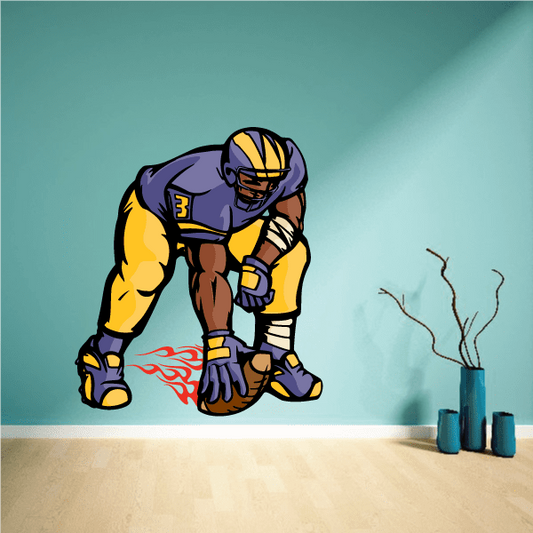 Image of Football Player Wall Decal - Vinyl Sticker - Car Sticker - Die Cut Sticker - CDSCOLOR028