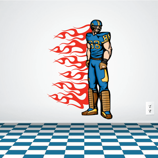 Image of Football Player Wall Decal - Vinyl Sticker - Car Sticker - Die Cut Sticker - CDSCOLOR029