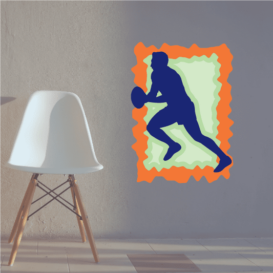 Image of Football Player Wall Decal - Vinyl Sticker - Car Sticker - Die Cut Sticker - CDSCOLOR041