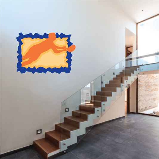 Image of Football Player Wall Decal - Vinyl Sticker - Car Sticker - Die Cut Sticker - CDSCOLOR042