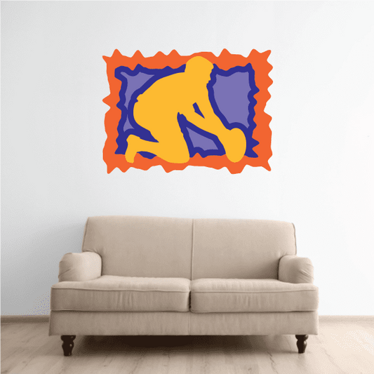 Image of Football Player Wall Decal - Vinyl Sticker - Car Sticker - Die Cut Sticker - CDSCOLOR043