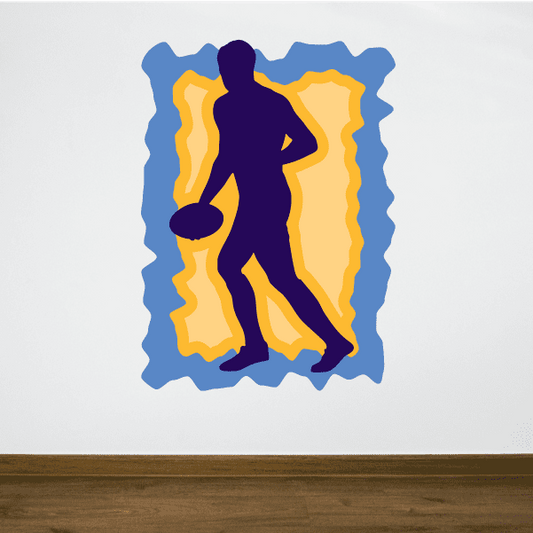 Image of Football Player Wall Decal - Vinyl Sticker - Car Sticker - Die Cut Sticker - CDSCOLOR044