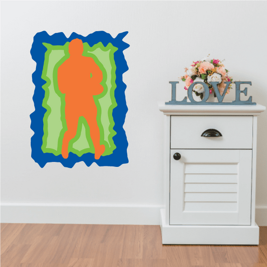 Image of Football Player Wall Decal - Vinyl Sticker - Car Sticker - Die Cut Sticker - CDSCOLOR045