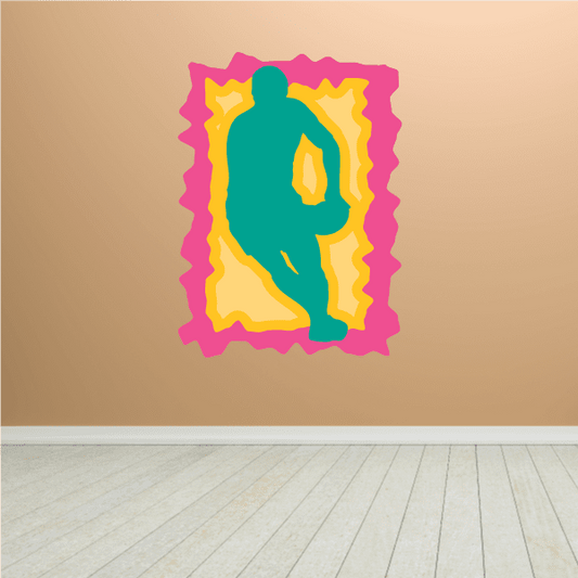 Image of Football Player Wall Decal - Vinyl Sticker - Car Sticker - Die Cut Sticker - CDSCOLOR047